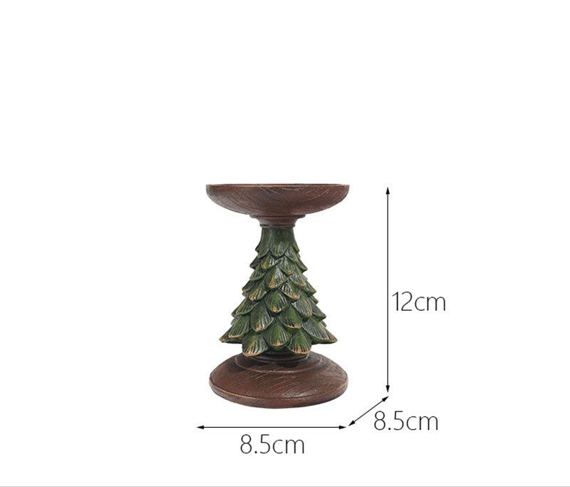 Resin Wooden Christmas Tree Candle