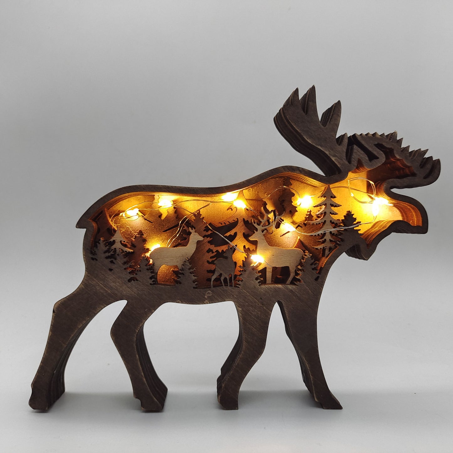 Christmas Decoration Wooden Animal Carving