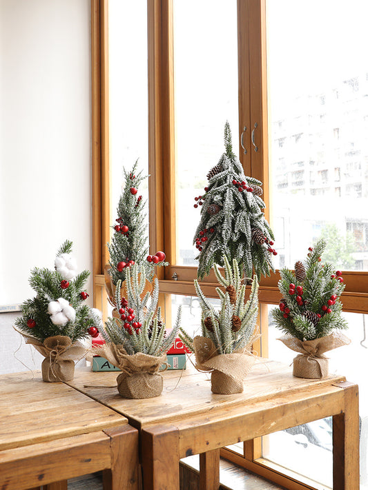 Christmas Tree Small Ornaments Potted Plants