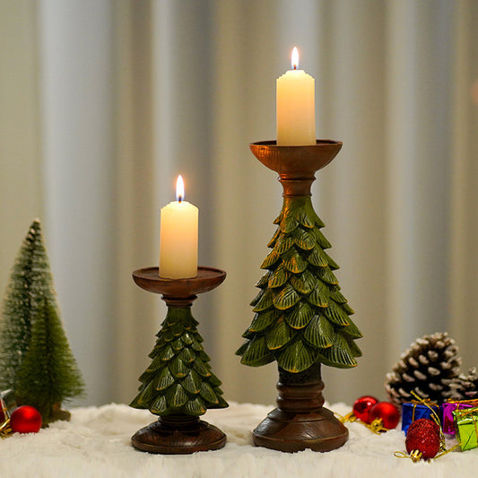 Resin Wooden Christmas Tree Candle