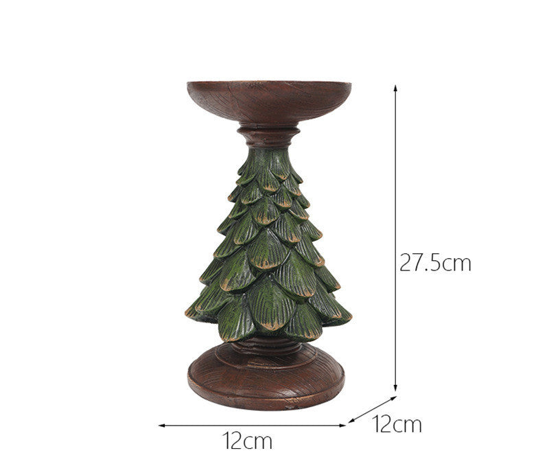 Resin Wooden Christmas Tree Candle