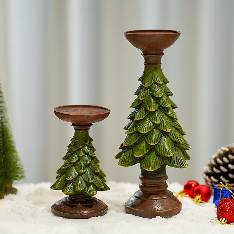 Resin Wooden Christmas Tree Candle