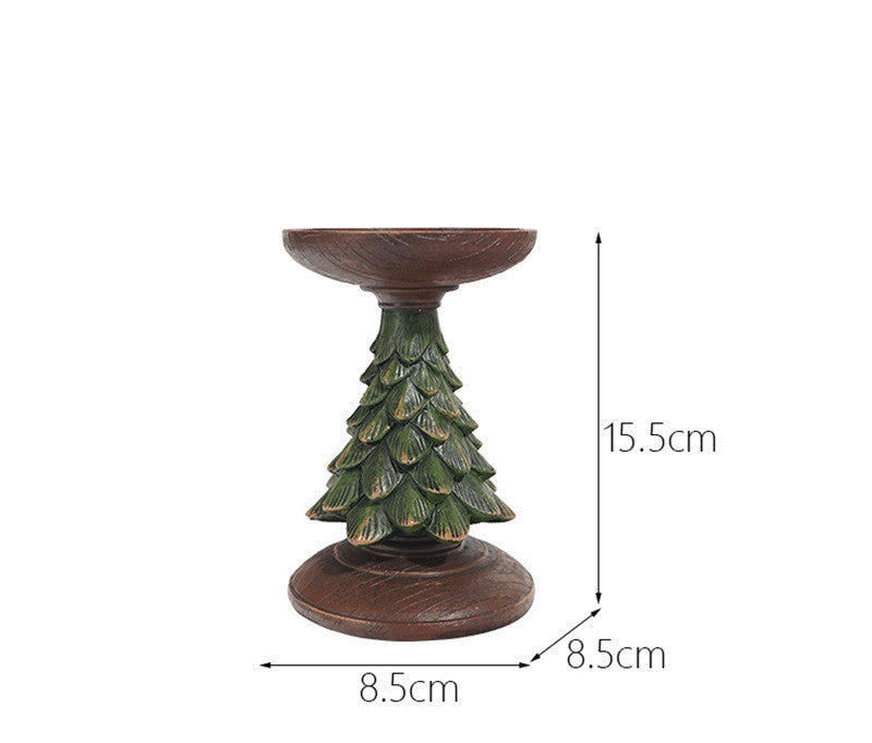 Resin Wooden Christmas Tree Candle